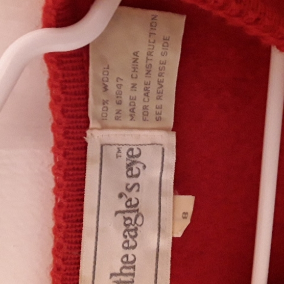 COPY - The Eagles Eye red wool high waist blazer. Size 8 - Picture 2 of 7